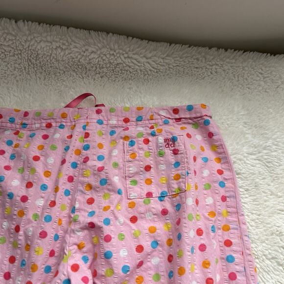 VTG Y2K MUDD Pajama Pants Pink‎ Polka A Dots Sz S Drawstring Lounge Low Raise - Picture 5 of 8
